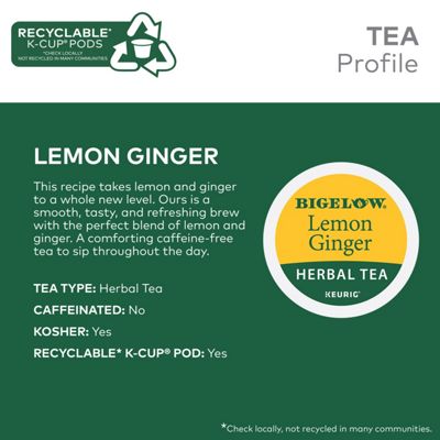 Keurig Tea and Beverages Lemon Ginger Herbal Tea - Image 6